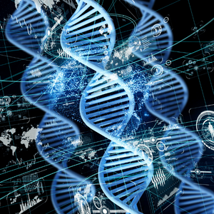 Strands of blue DNA
