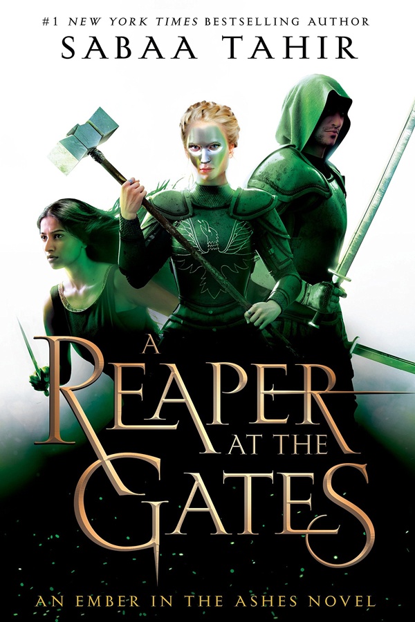 Cover A Reaper at the Gates: The 3 main characters holding weapons