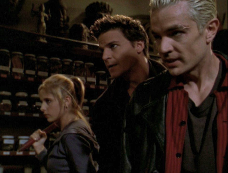 Angel, Buffy, and Spike stand together
