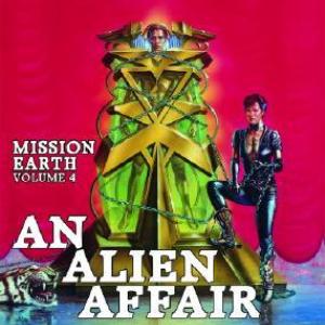 Cover of An Alien Affair. A man in a tank of liquid is menaced by a dominatrix