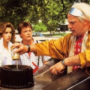Doc Brown Pours Beer into Mr. Fusion in Back to the Future
