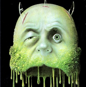 Cover of a Lovecraft compilation, featuring a hideous, melting, green face