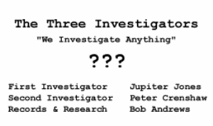 The Three Investigators' Business Card