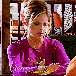 Buffy, looking at a career test and talking to Xander