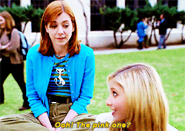 Willow and Buffy, sitting on the school lawn and talking
