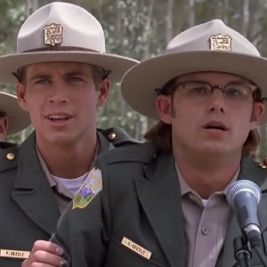 Screenshot from Meet the Deedles of two actors wearing park ranger uniforms