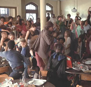 Clip from the movie Fame, with kids dancing in the cafeteria