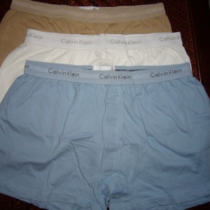 Three pairs of Calvin Klein boxer shorts