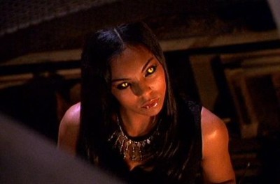 Ashanti as Lissa is shown with glowing yellow eyes