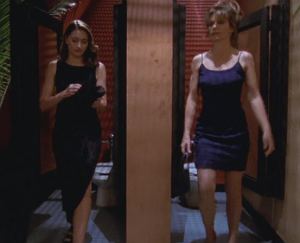 Gail and Ms. Kennedy exit the bathroom, both looking HOT HOT HOT