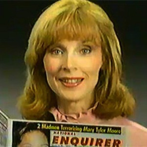 A young Gates McFadden reads the National Enquirer