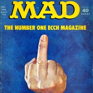 Cover of MAD 166. A hand flipping the middle finger
