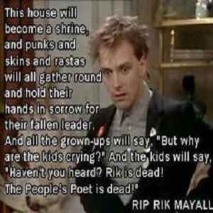Rik Mayall as Rick, the People's Poet, in The Young Ones