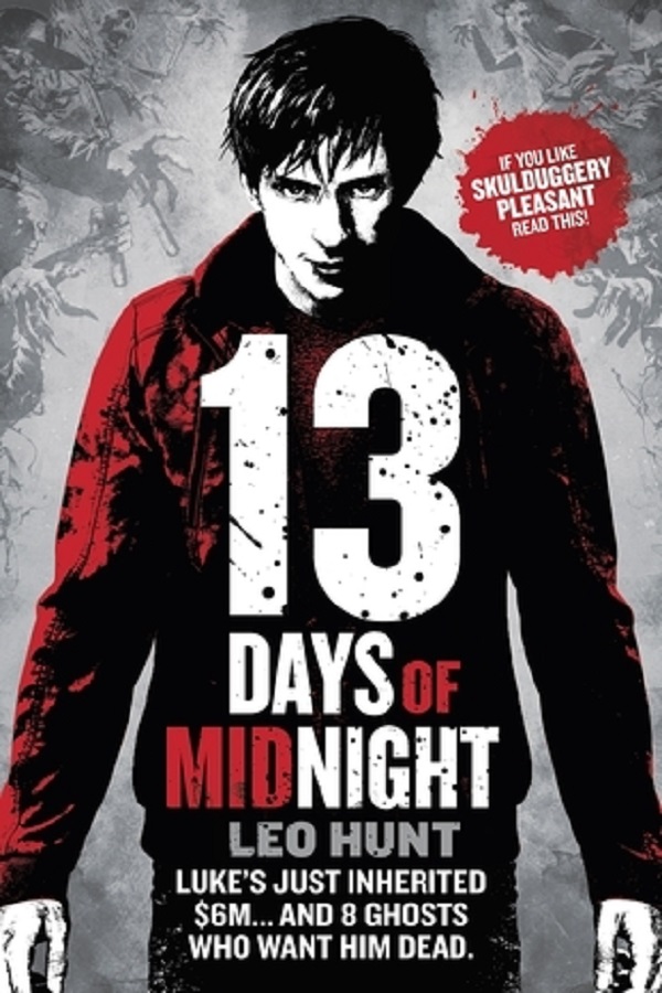 Cover of 13 Days of Midnight by Leo Hunt. A creepy white boy stares at the viewer.