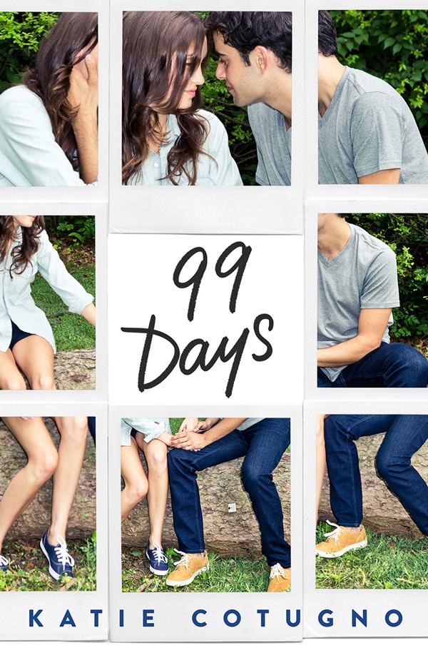Cover of 99 Days, with polaroids of a boy and girl canoodling