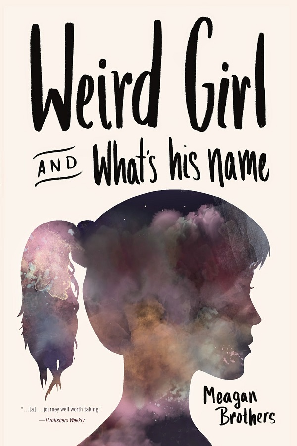 Weird Girl and What's His Name by Meagan Brothers. The outline of a girl's head, filled with stars