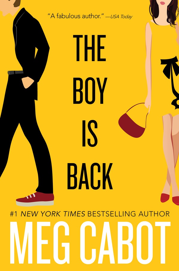 A yellow cover with a guy on the left walking away from a girl facing the reader on the right