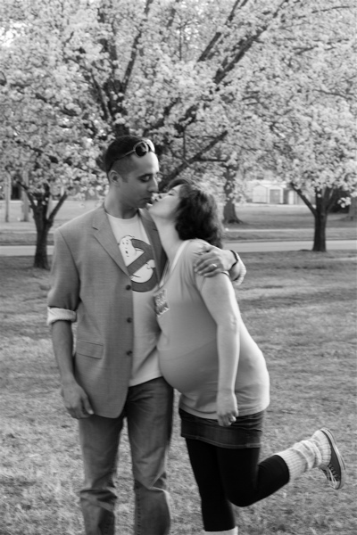 FYAer Meghan and her husband kissing in a park.