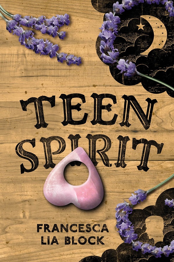 Cover of Teen Spirit by Francesca Lia Block. An ouija board strewn with flowers