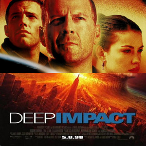 The movie posters of Armageddon and Deep Impact