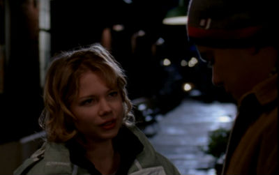 Jen looks at Pacey searchingly as they stand on a dark street together