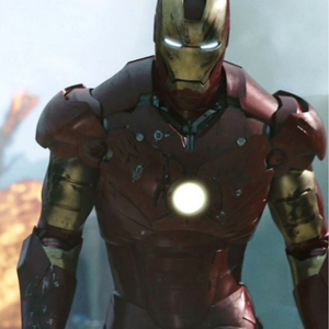 Iron Man suit walking away from an explosion