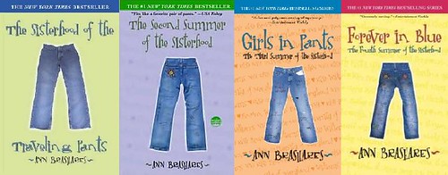 The 4 covers of the Sisterhood of the Traveling Pants series