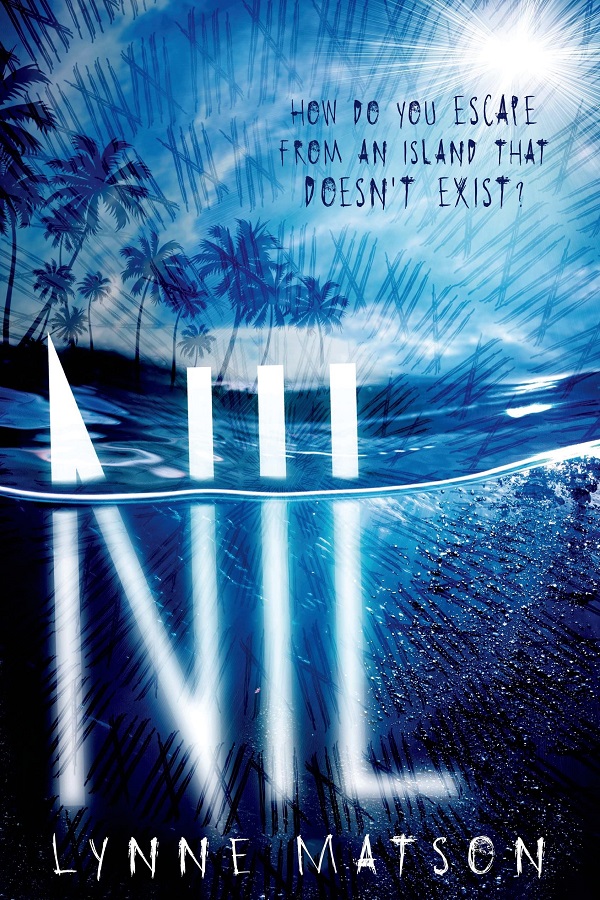 Cover of Nil by Lynne Matson. An island and a bunch of tally marks