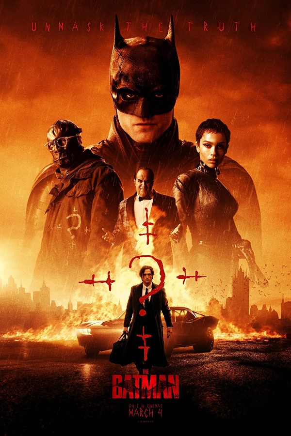 Poster for The Batman, featuring Batman, Catwoman, the Riddler, and the Penguin