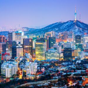 Cityscape of Seoul, South Korea, at night