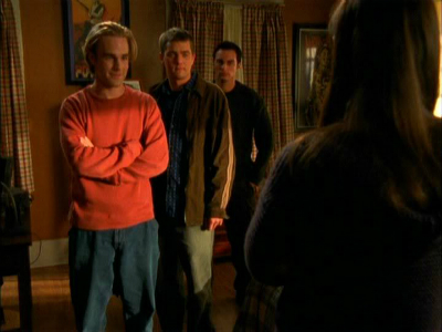 Dawson, Pacey and Jack are lined up, being questioned