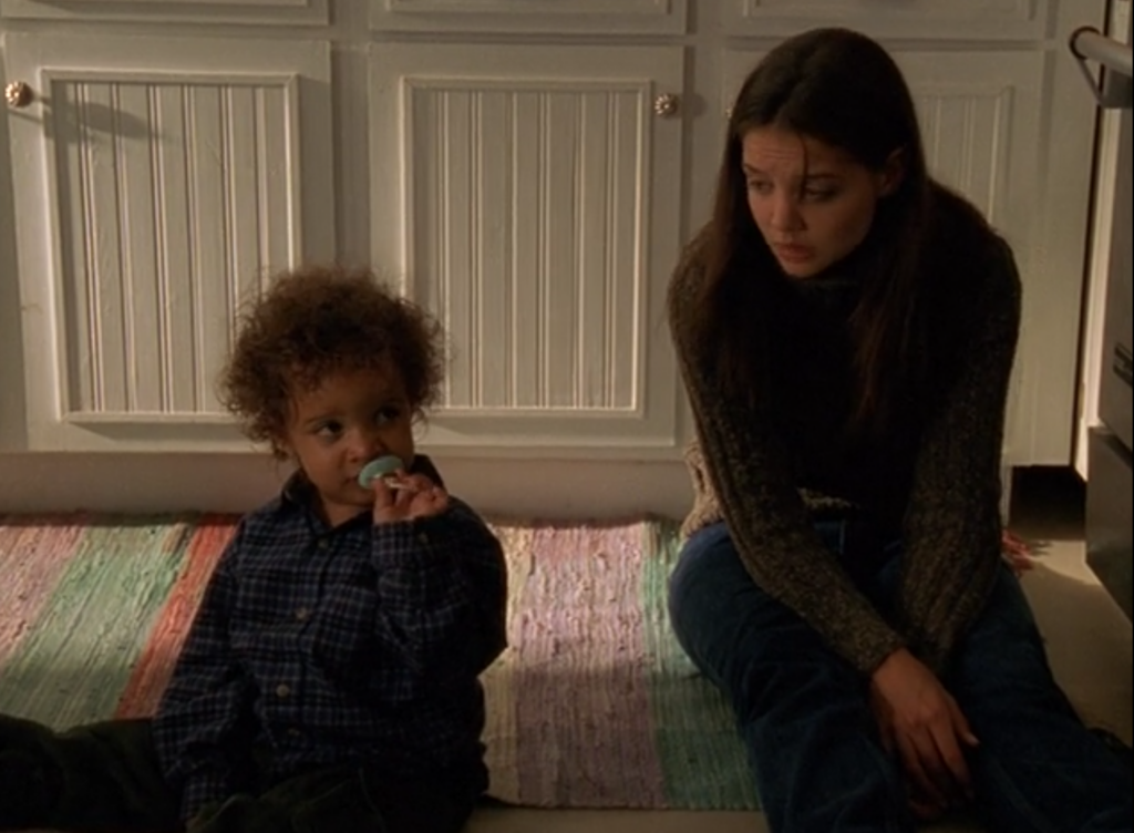 Joey sitting with her adorable little nephew Alexander