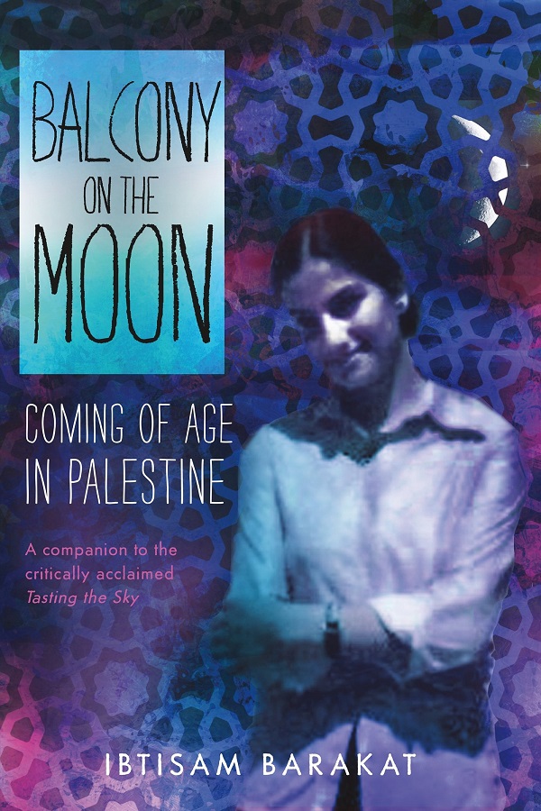 Cover of Balcony On the Moon by Ibisam Barakat. A photo of the author as a teenage girl in Palestine