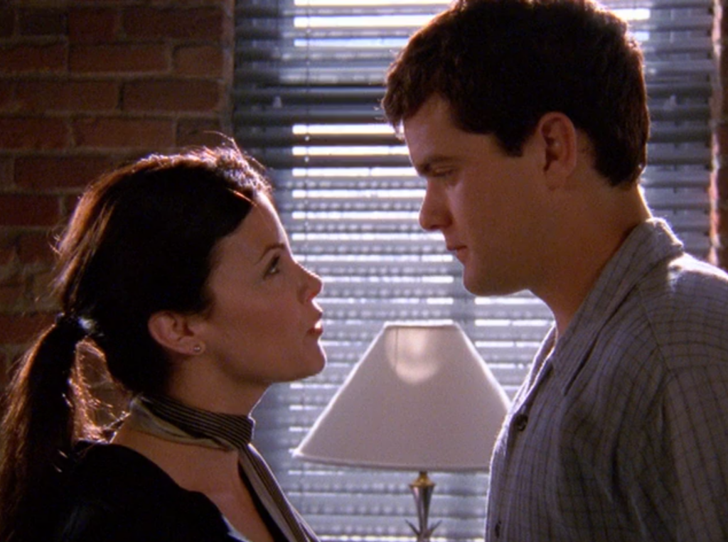 Alex and Pacey glare at each other