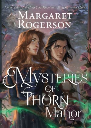 Elizabeth and Nathaniel standing side by side looking at each other while green magic and thorny plants swirl around them.