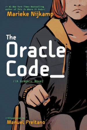 Cover of The Oracle Code, featuring a young woman with red hair in a wheelchair