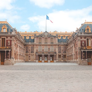 A front view of the palace of Versailles in France