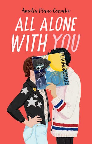 Cover of All Alone With You, featuring a girl and boy standing close with a record album covering their faces