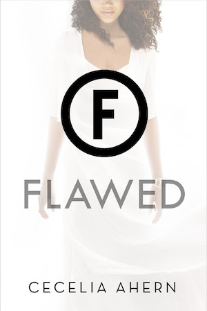 Cover of Flawed, featuring a Black woman wearing a white dress with a large F in a circle overlaid