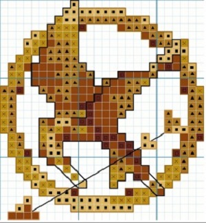 Mockingjay cross stitch layout