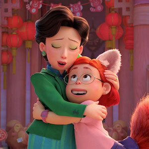 Mei from Turning Red hugs her mom