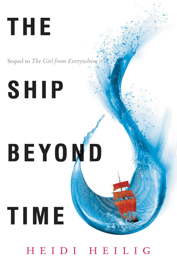 Cover of The Ship Beyond Time, featuring a red pirate ship on blue water