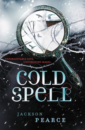 Cover of Cold Spell, featuring a broken hand mirror lying on frosty ground