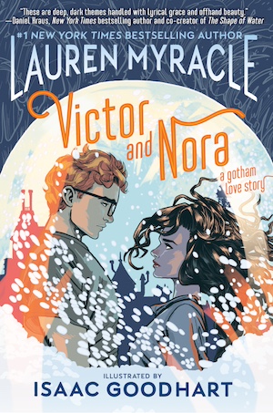 Cover of Victor and Nora, featuring a boy and a girl looking at each other in a snow globe