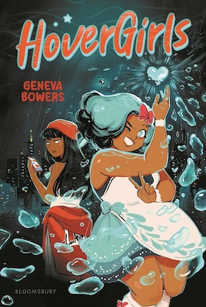 Cover of Hovergirls, featuring two dark-skinned women doing magic with water