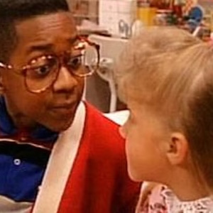 Steve Urkel from Family Matters meets Stephanie Tanner from Full House 