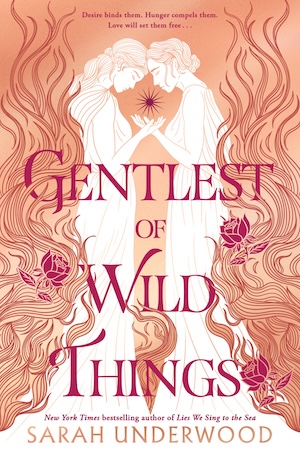 Cover of Gentlest of Wild Things, featuring two Greek-looking statues of women holding hands and touching foreheads