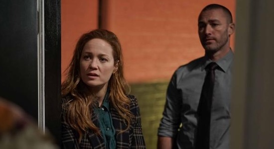 Erika Christensen and Jake McLaughlin as Angie Polaski and Michael Ormewood from the TV show Will Trent.