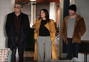 Eugene Levy, Eva Longoria, and Zach Galifianakis in Only Murders in the Building