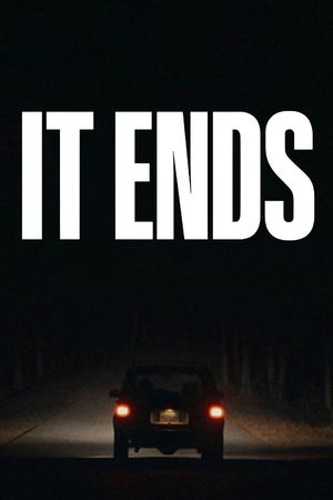 A pitch-black road, with one car driving illuminated by its glowing brake lights, with the title in big white letters above it.